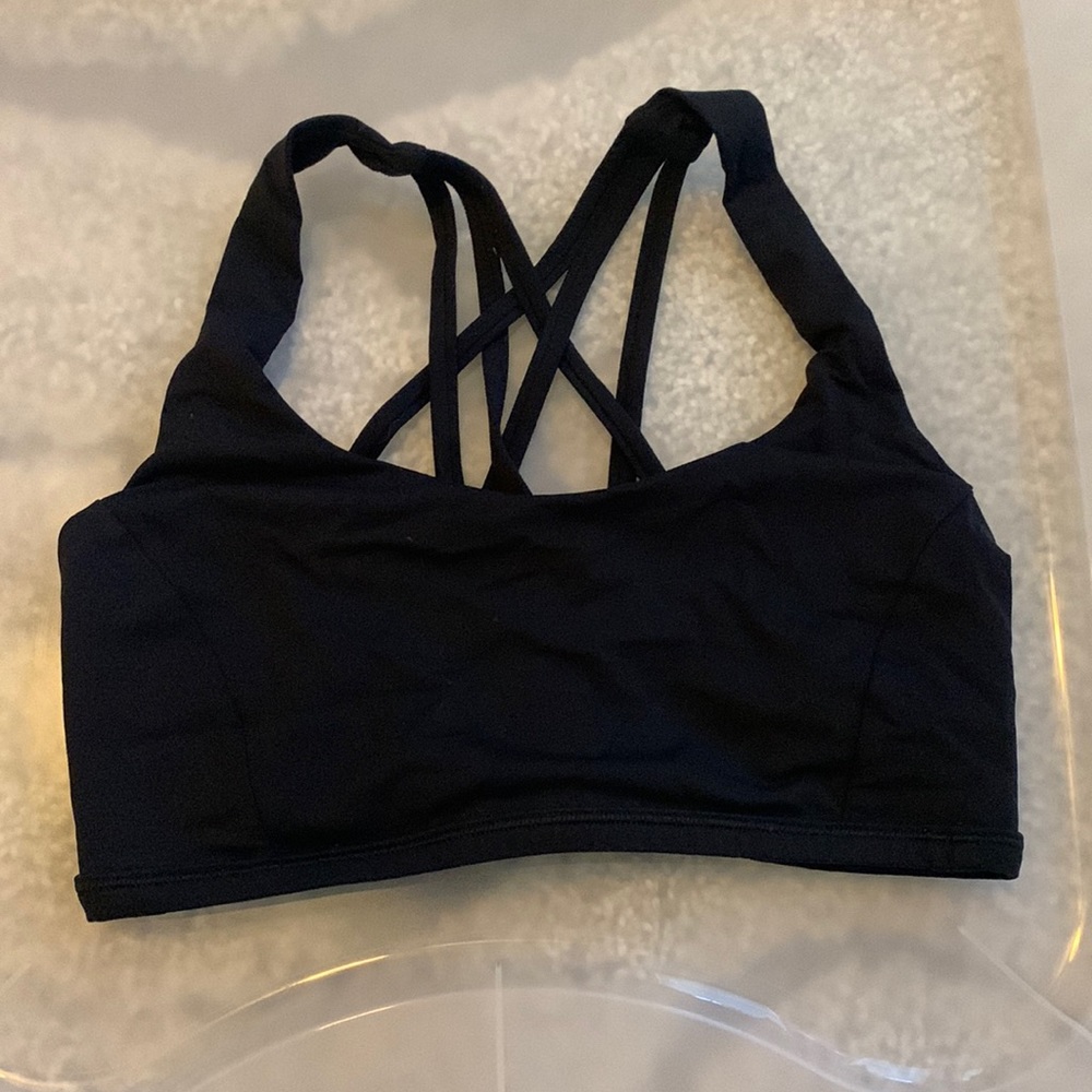 LULULEMON SPORTS BRA BLACK SIZE 4